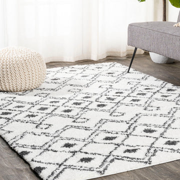 Caimari Moroccan Diamond Shag Area Rug